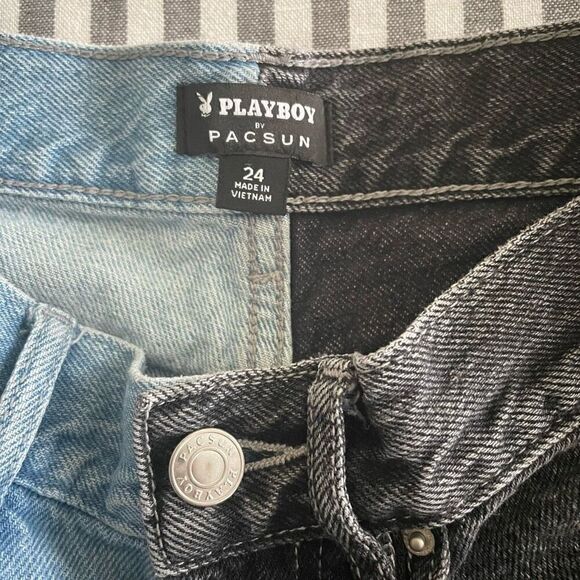 Playboy By PacSun Two-Tone Ultra High Waisted Slim Fit Jeans Size 24 - Picture 3 of 8